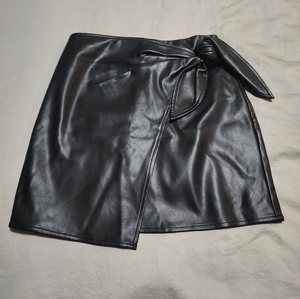 Lucy Paris Black Faux Leather Skirt